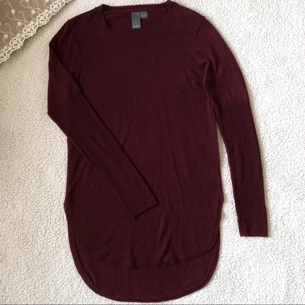 Long Sleeve Burgundy Sweater